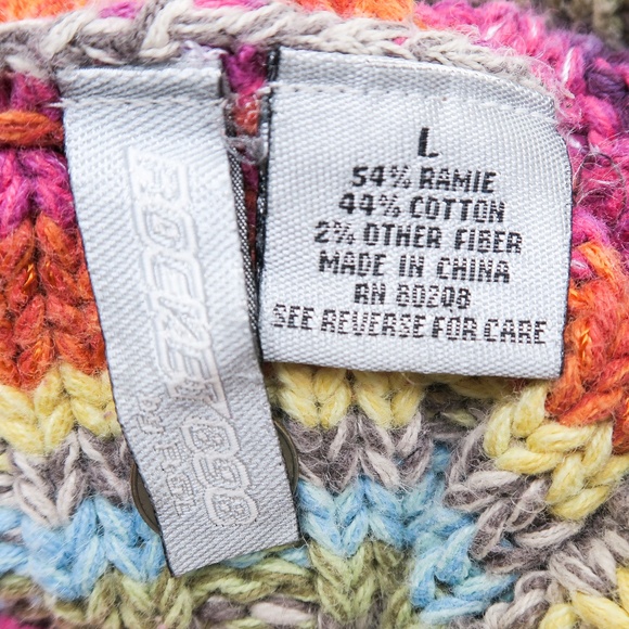 Vintage 90s Rocket 898 Rainbow Striped Knit Turtleneck Sweater - Picture 7 of 7